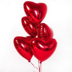5 фольгированных сердец