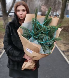 Зимняя композиция из хвойных веток №4